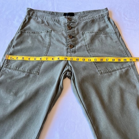 RtA Theodora ankle length army green distressed soft cotton pants - Picture 5 of 11